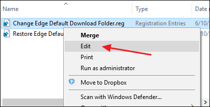 change default download folder location